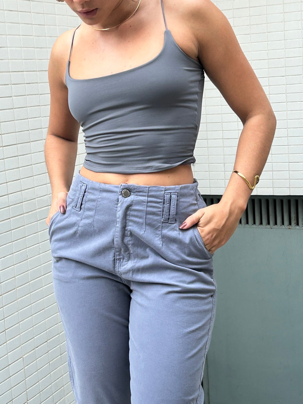 Calça sarja Grigio - Cinza