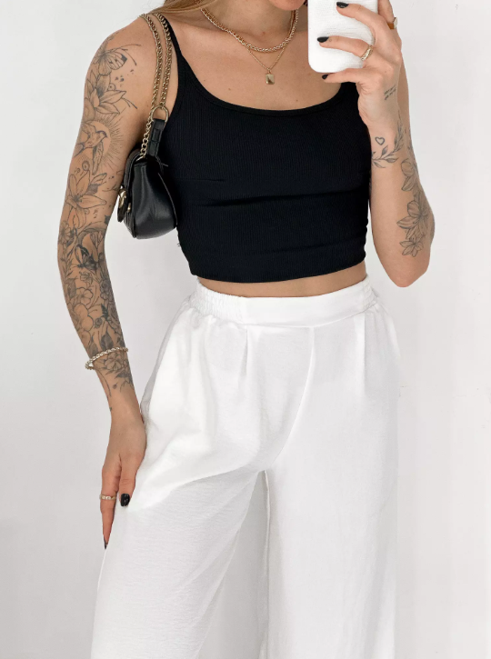 Cropped Fine Line - Preto