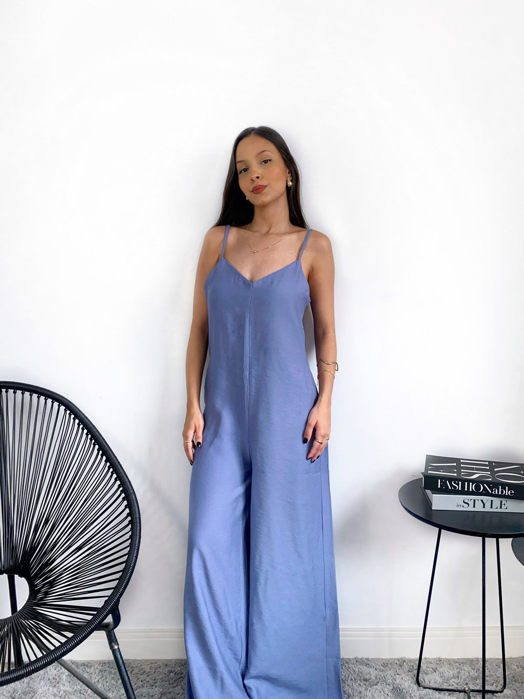 Macacão Carolina- Azul lavanda