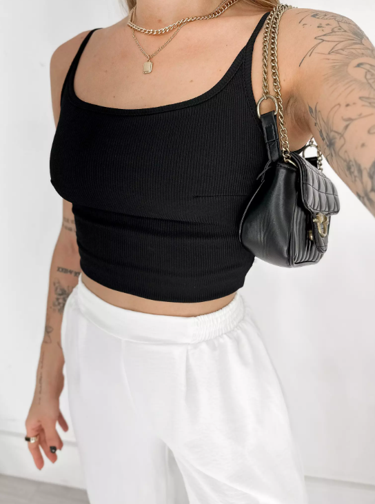 Cropped Fine Line - Preto