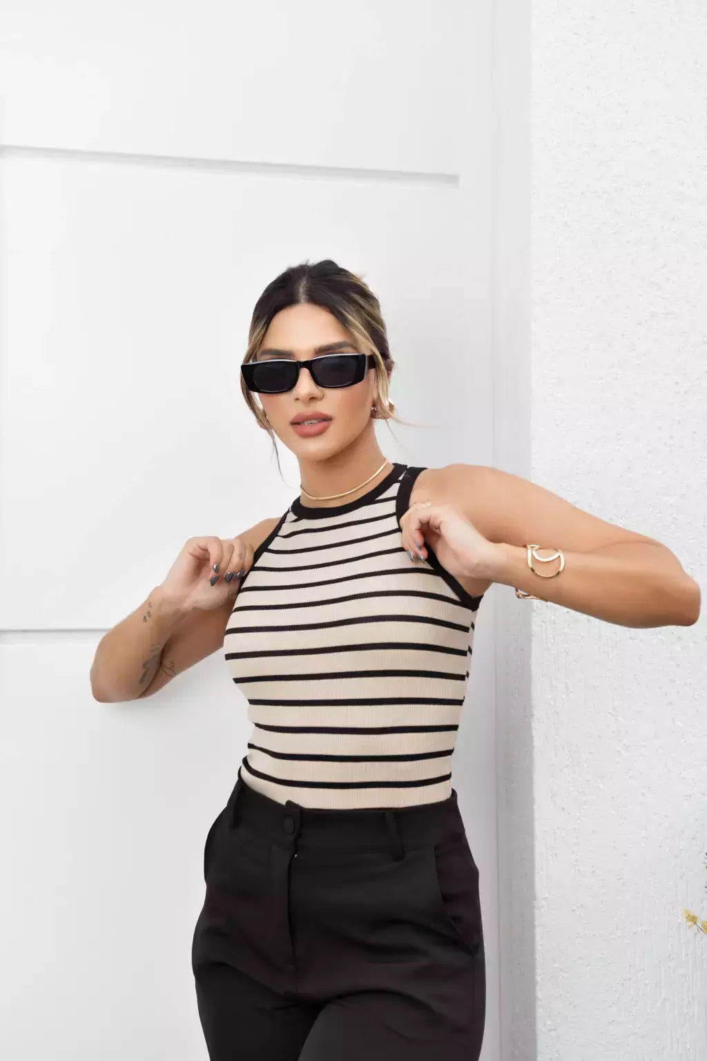 Regata Listrada - Nude & preto