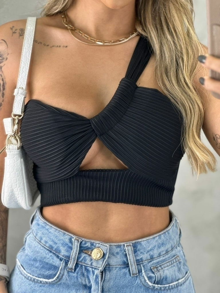 Cropped mocha preto