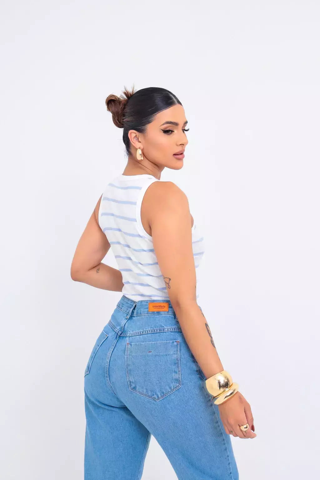 Regata listrada - Branca & Azul candy